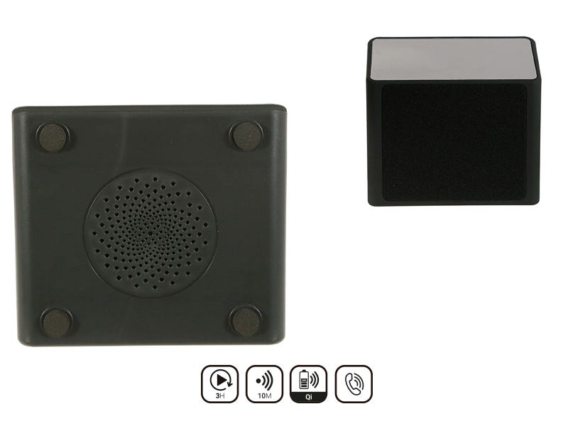Black wireless speaker / alarm clock - view 4 Ale-Hop