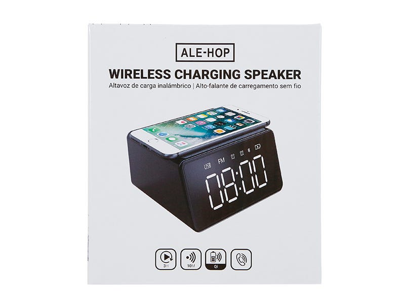 Black wireless speaker / alarm clock - view 5 Ale-Hop