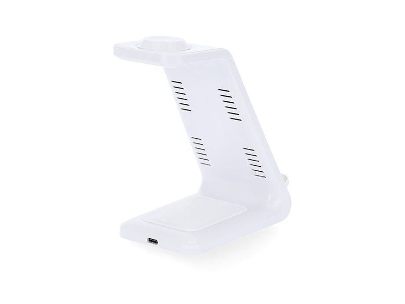 Soporte cargador inalámbrico 3 en 1 blanco - vista 2 Ale-Hop