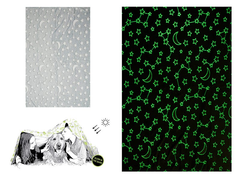 Manta fluorescente estrellas 127x152cm - vista 3 Ale-Hop