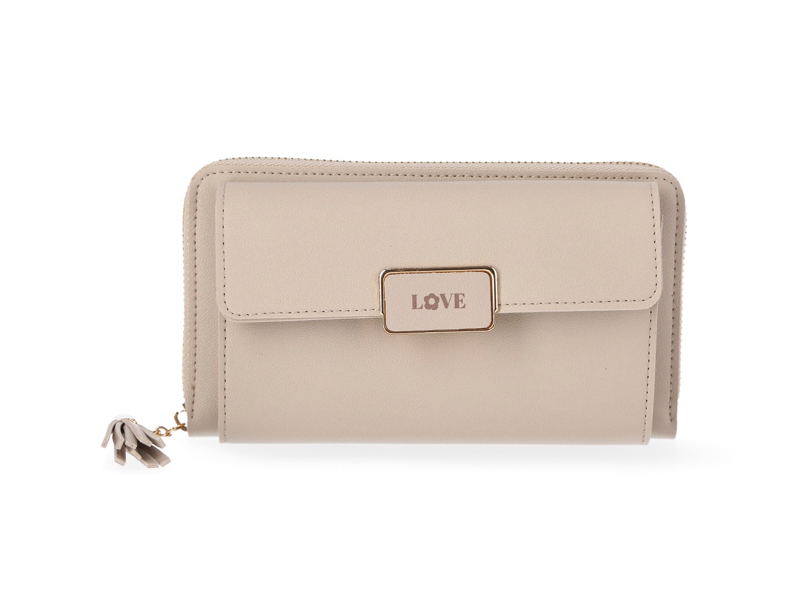 Bolso porta m vil y monedero Love beige Ale Hop