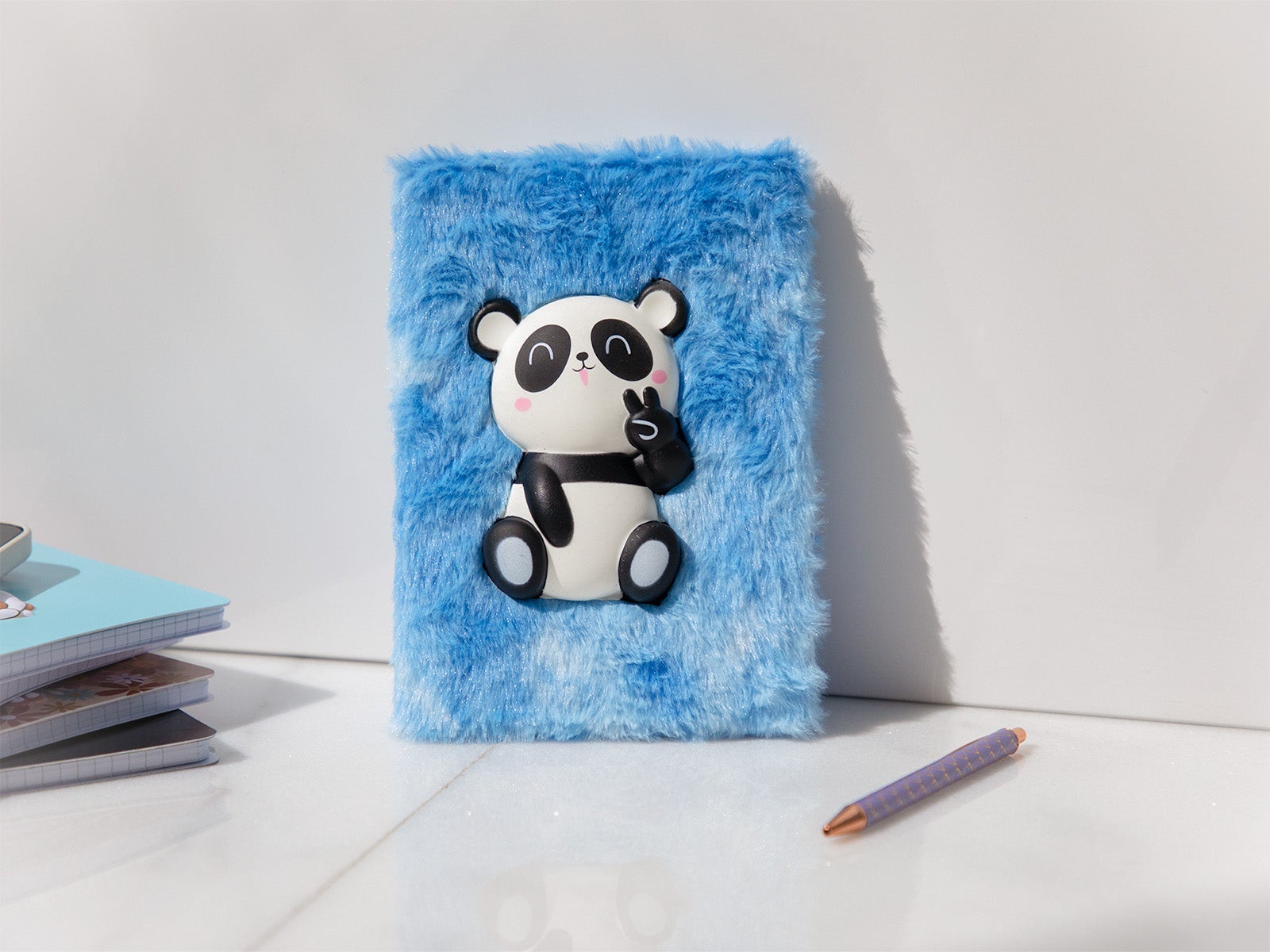 Libreta peluda oso panda
