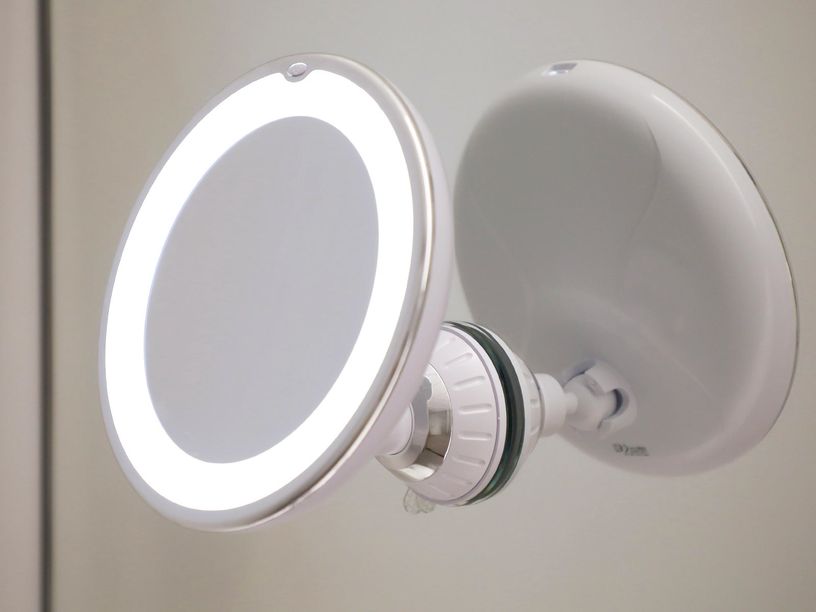 Espejo inalámbrico con luz y aumento x10 blanco