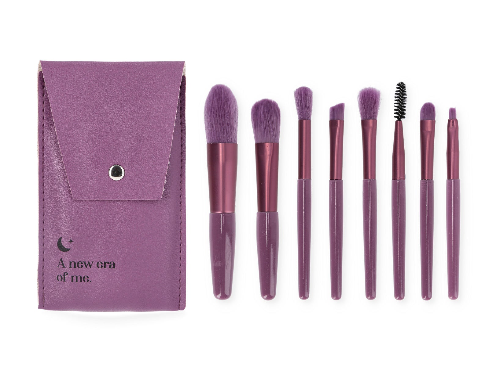 Set de 8 mini brochas de maquillaje con neceser morado Ale Hop