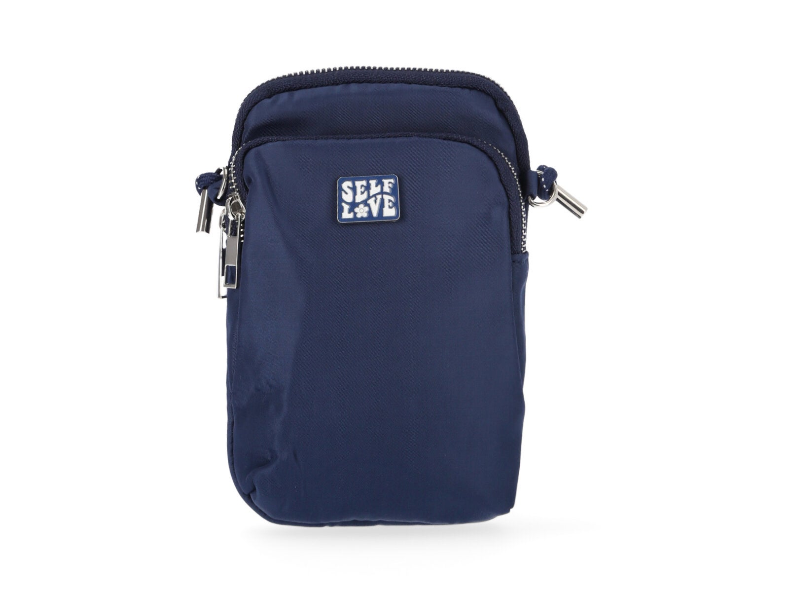 Navy deals satin bag