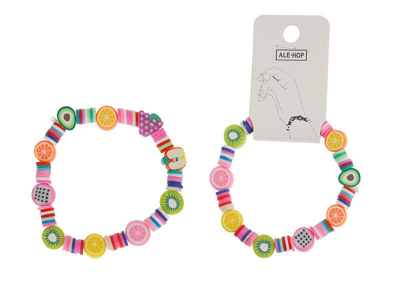 Pulsera de cuentas y frutas de colores