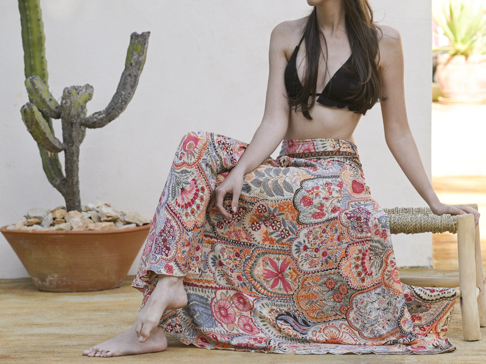 Falda pantalón fluido brocade