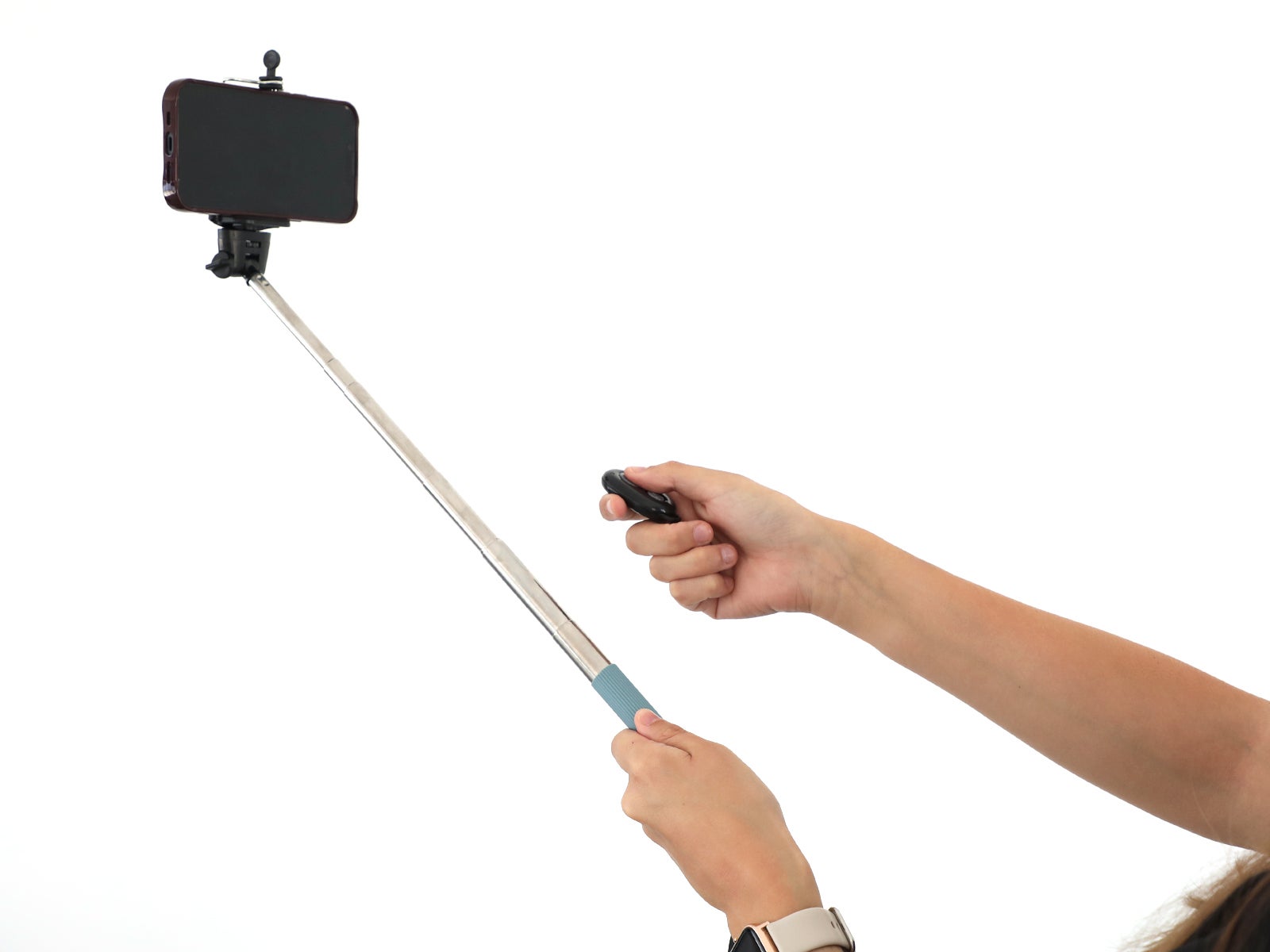 Palo selfie con mando azul