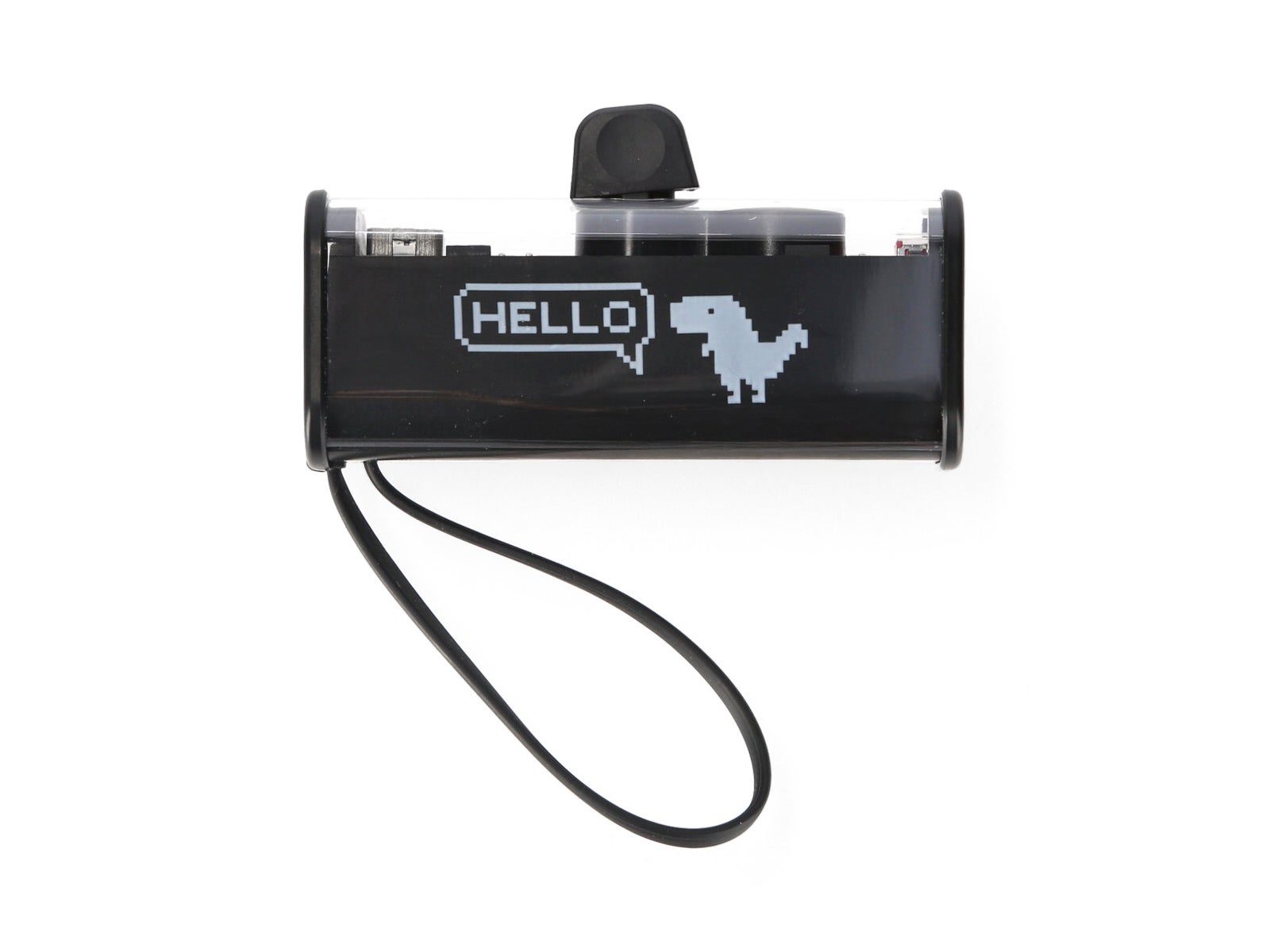 Mini batteria portatile 5000 mAh - Trasparente nero "Hello"