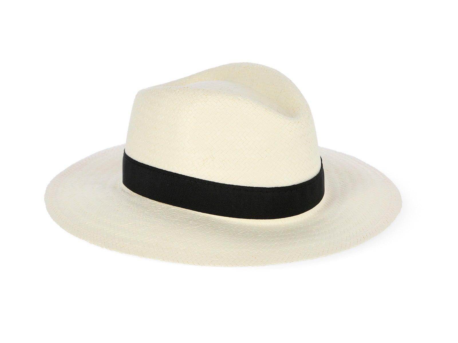 White fedora hat with black band cheap
