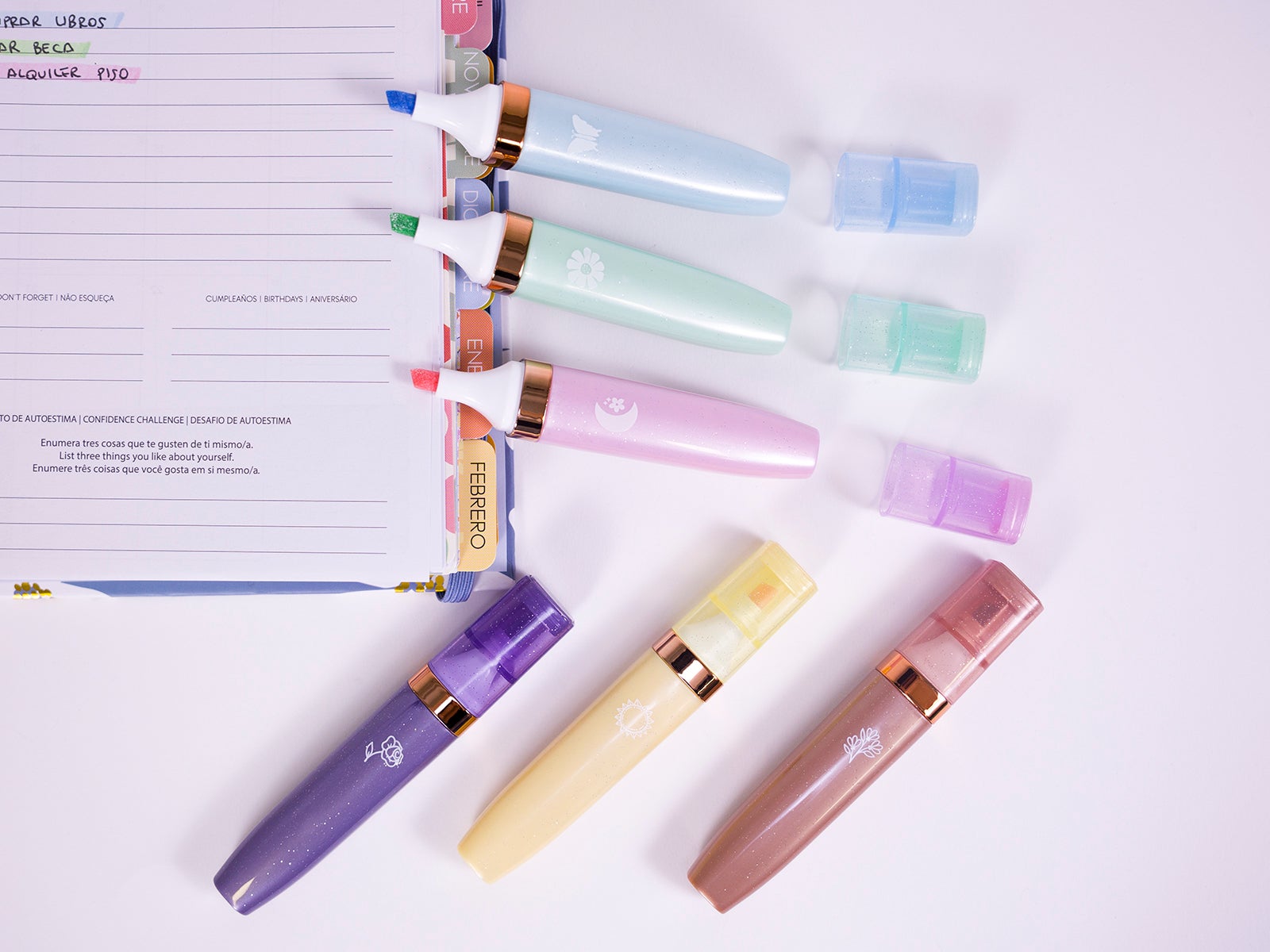 Pack de 6 subrayadores - Glitter