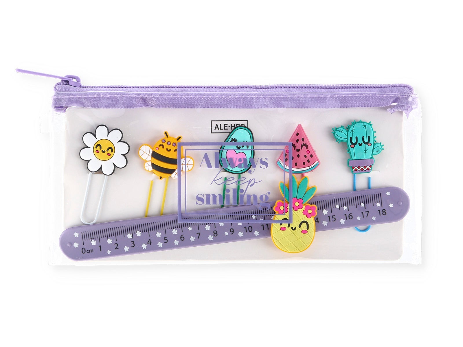 Estuche con clip y regla - Smiling
