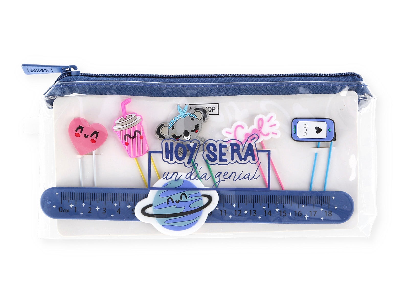 Estuche con clip y regla - Día genial