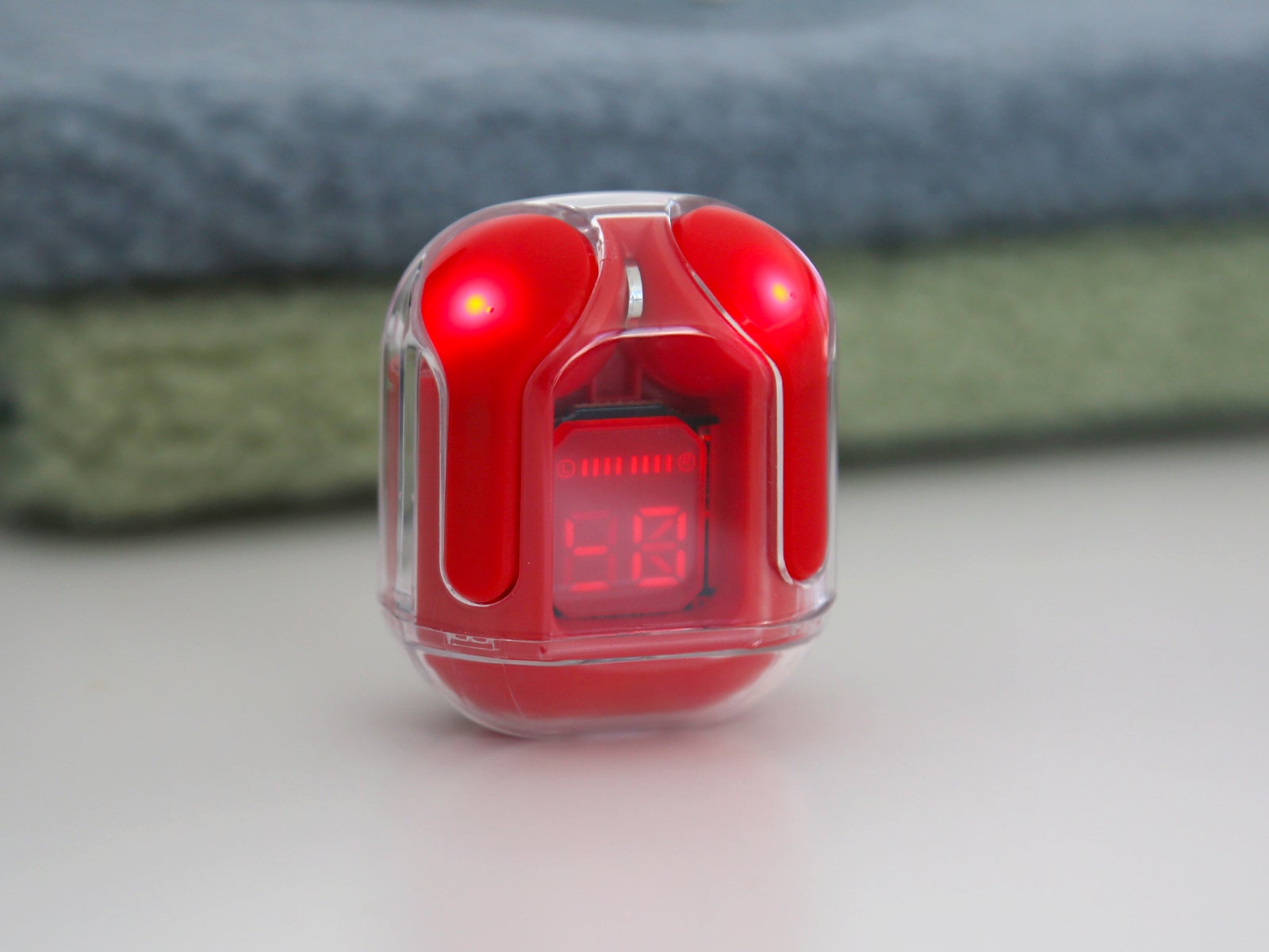 Transparent headphones burgundy