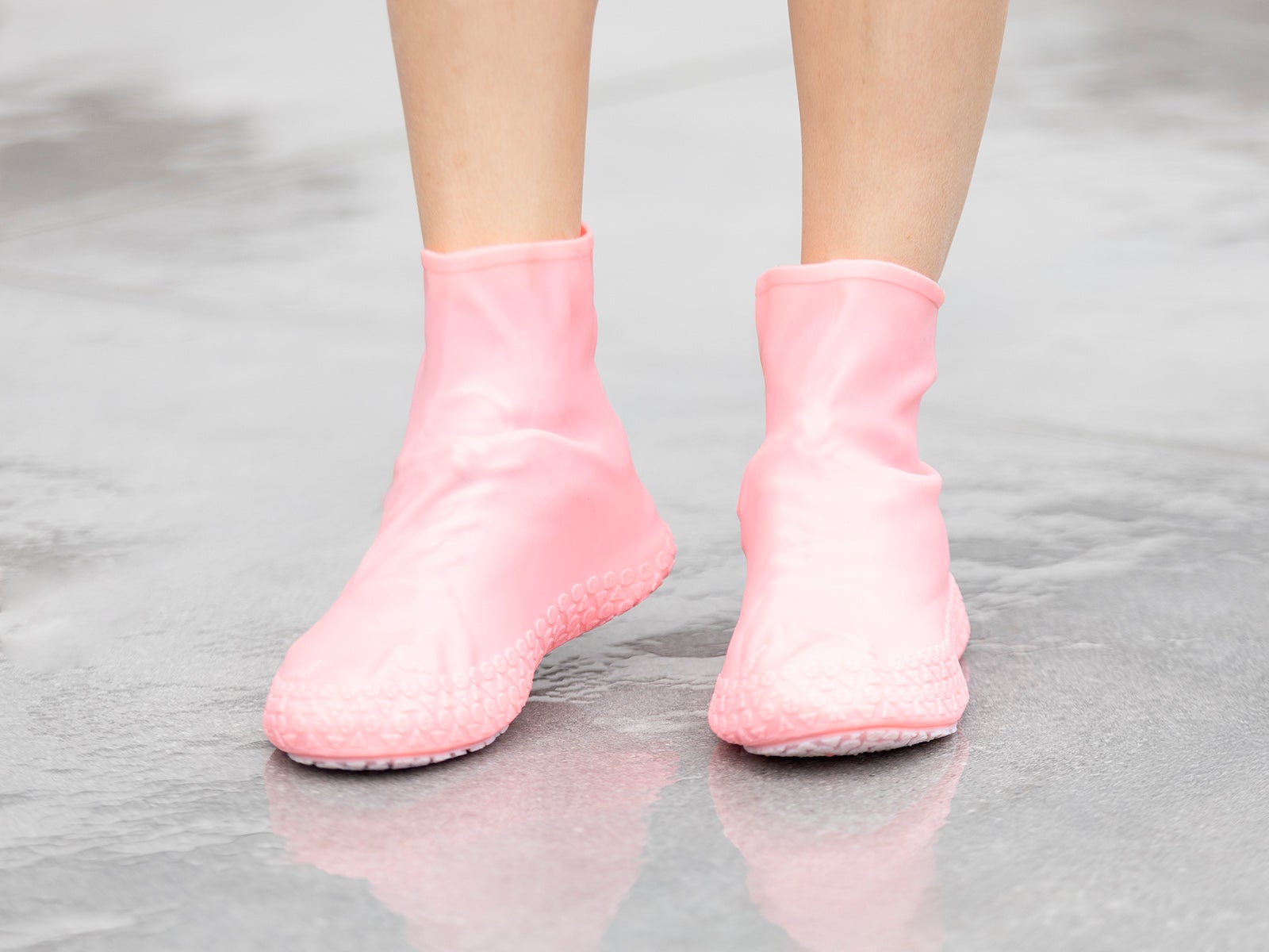 Funda rosa de silicona para zapatos