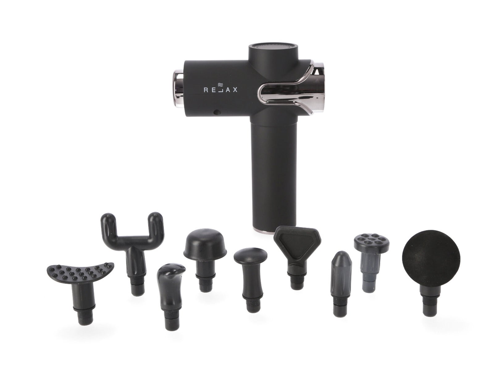 Pistola de masaje muscular con 10 cabezales