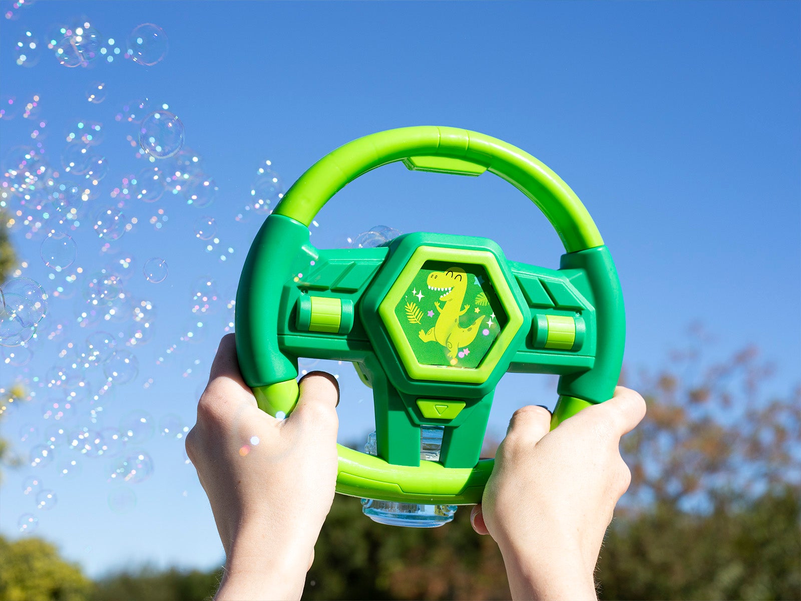 Volante lanza burbujas