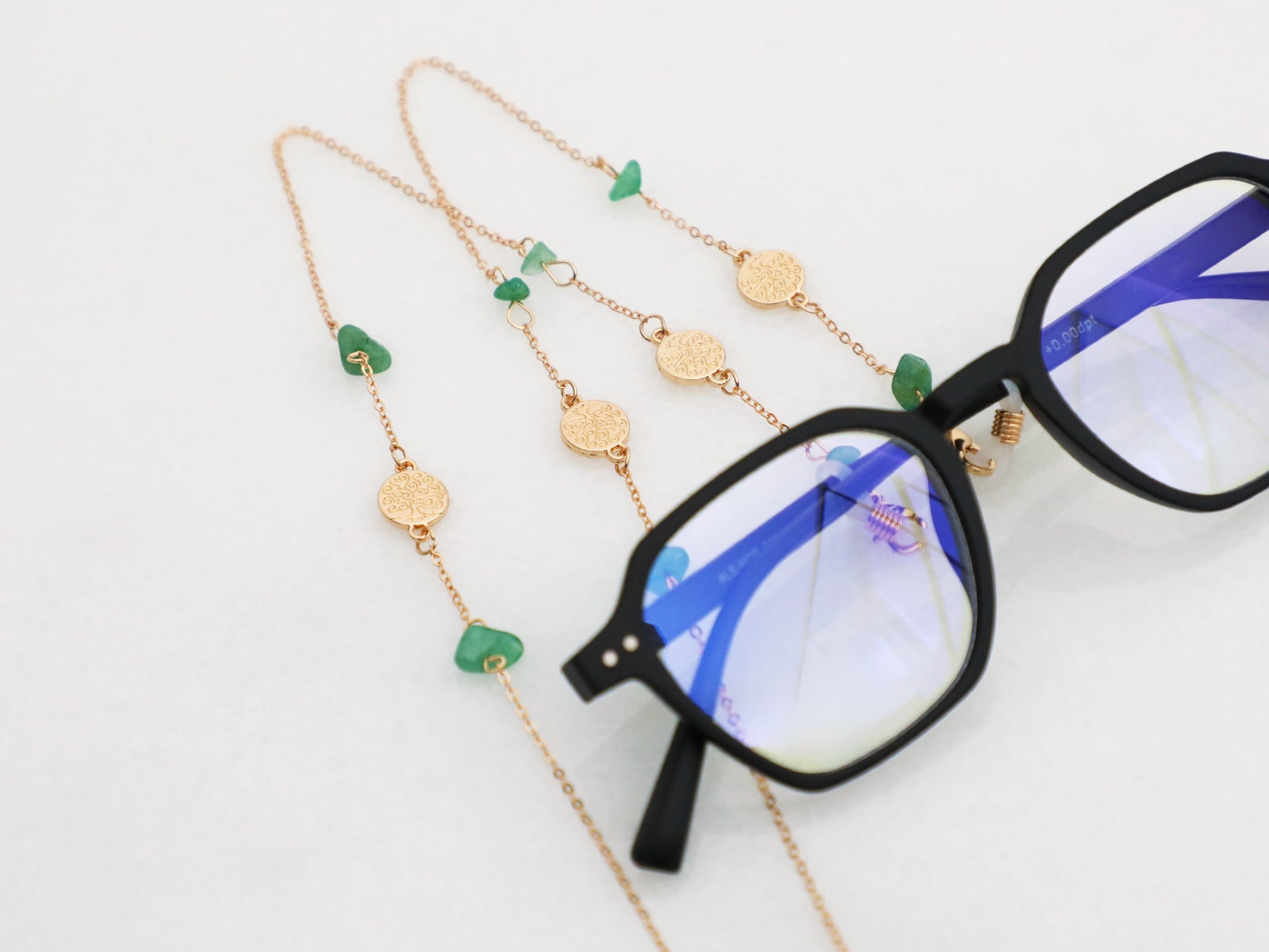 Green stone glasses cord