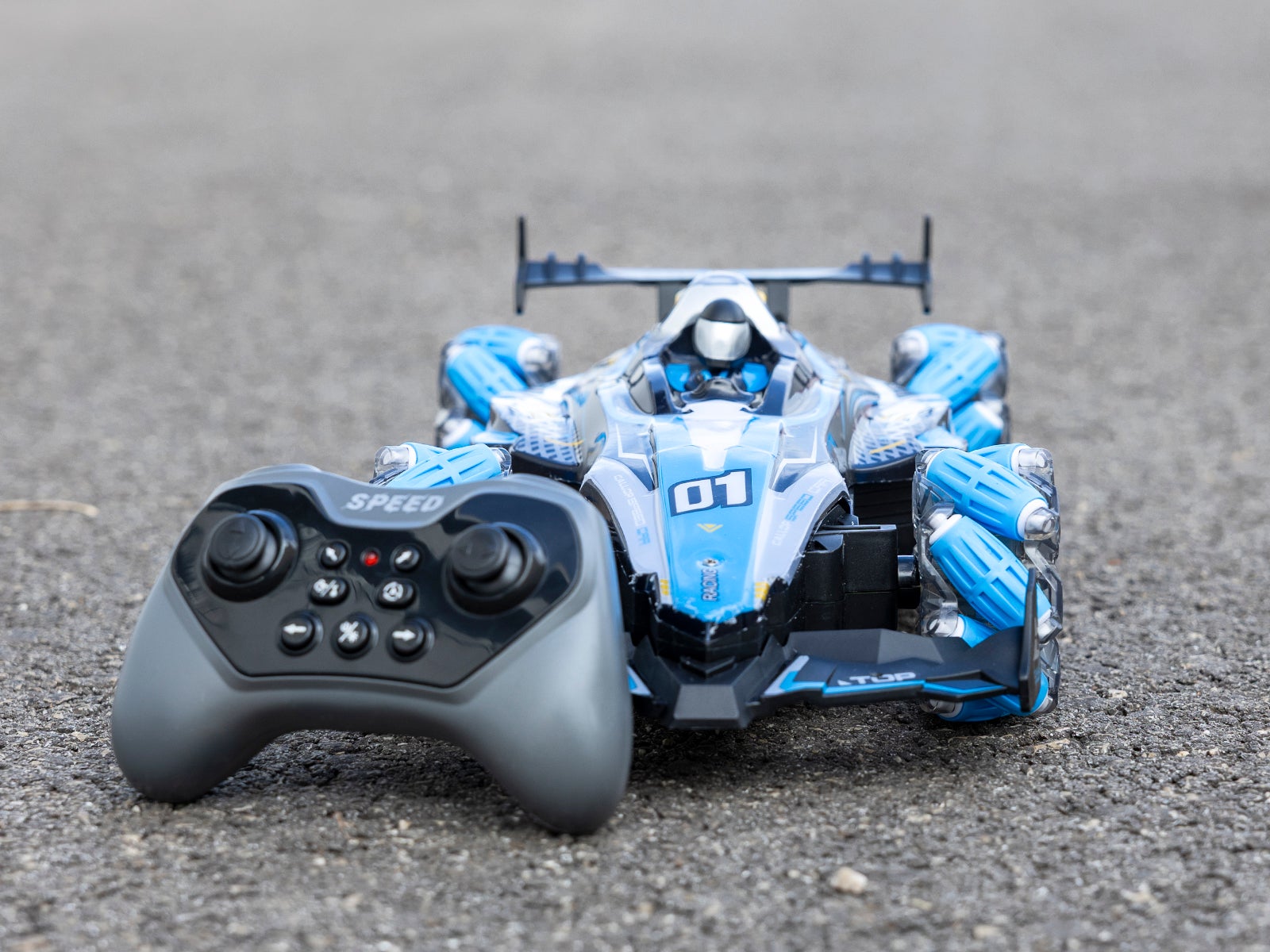 Coche de carreras teledirigido pro azul