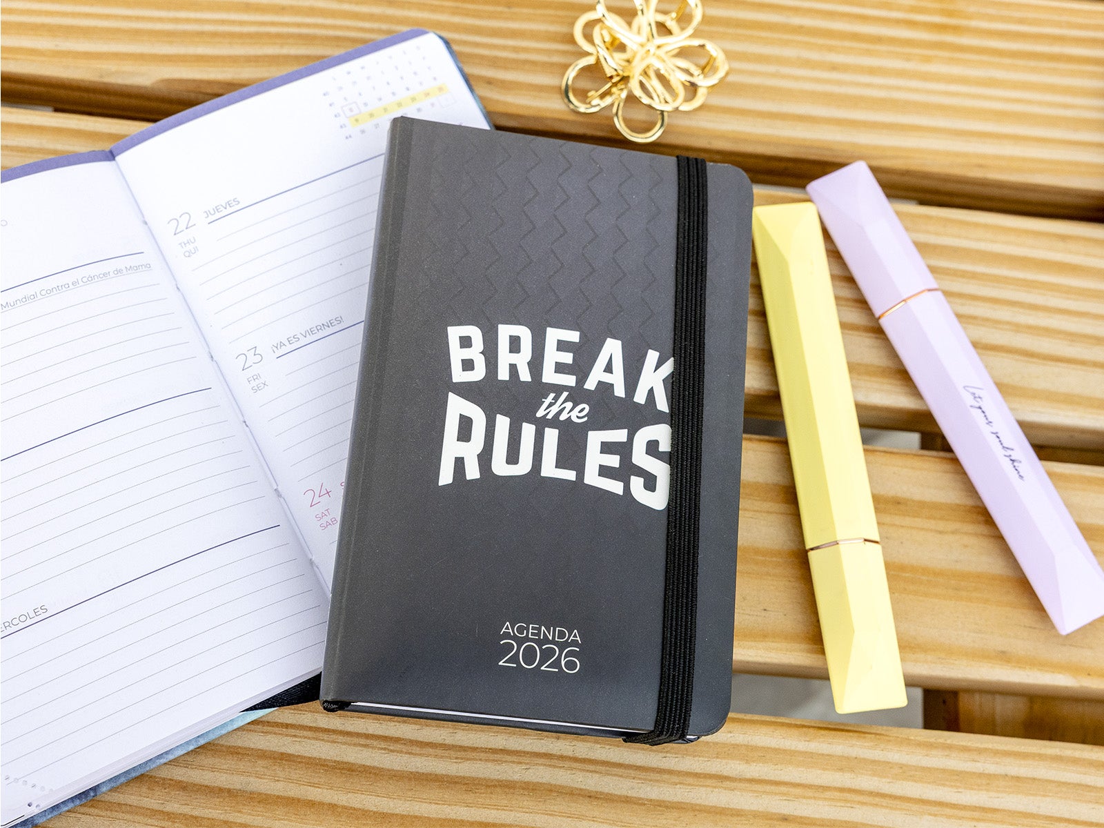 Agenda anual 2026 semana vista A6 - Break the rules
