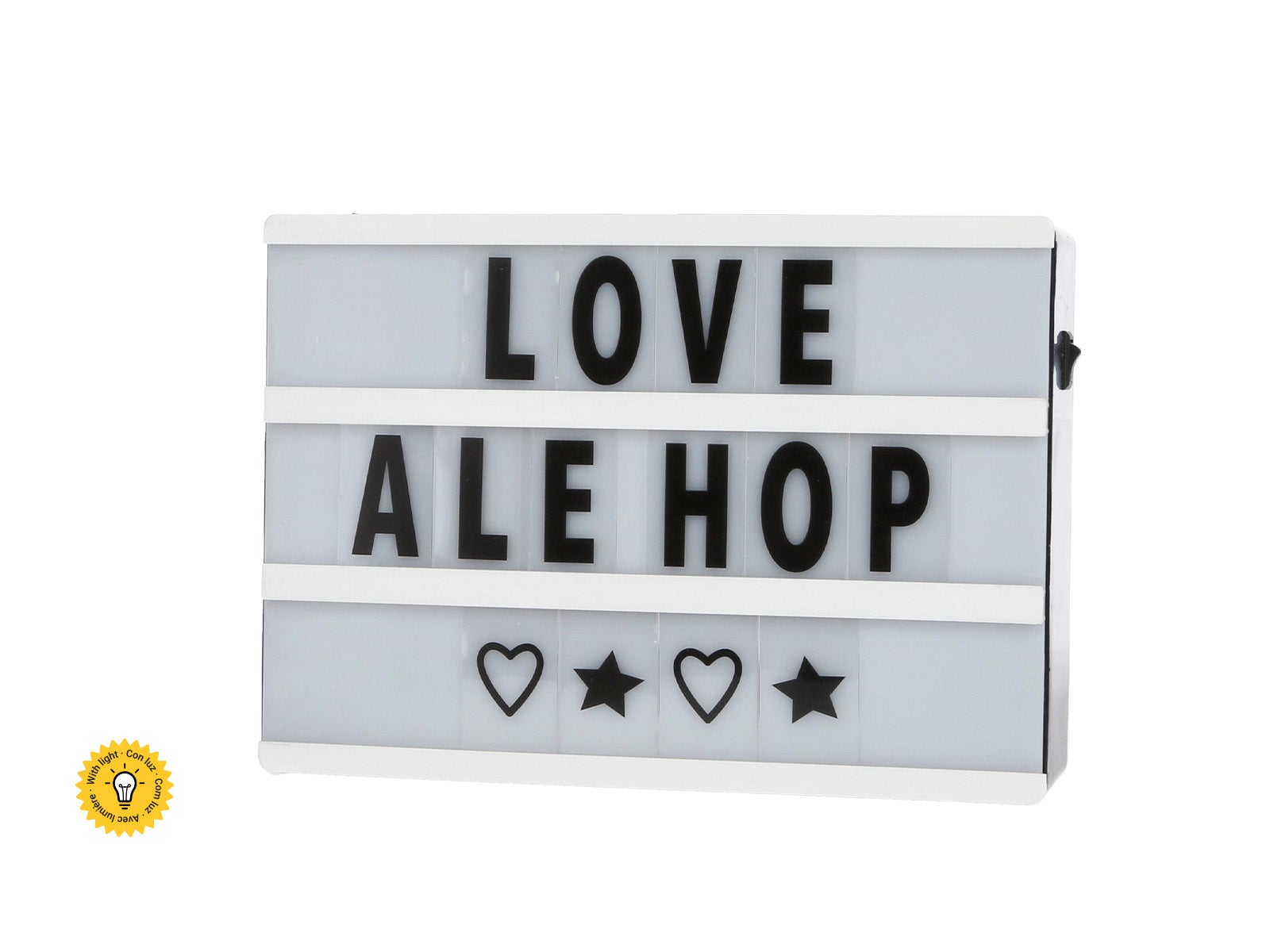 Caja de luz con letras 96 piezas