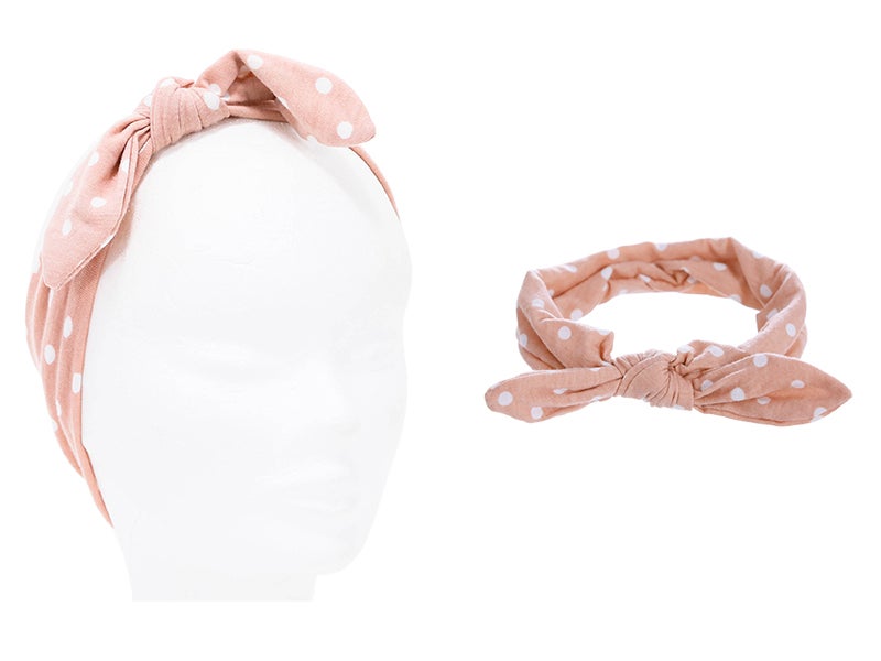 Fiocco capelli corallo a pois