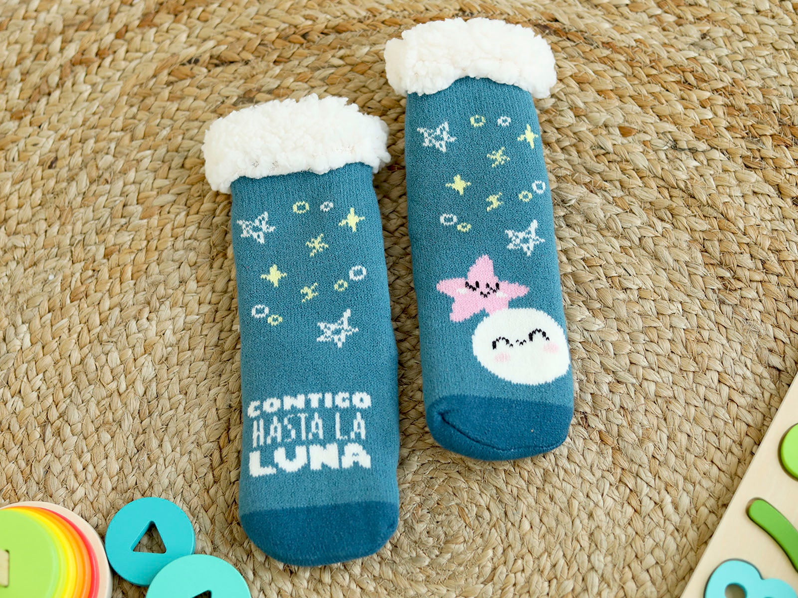 Calcetín grueso talla 3 a 6 años - Contigo hasta la luna