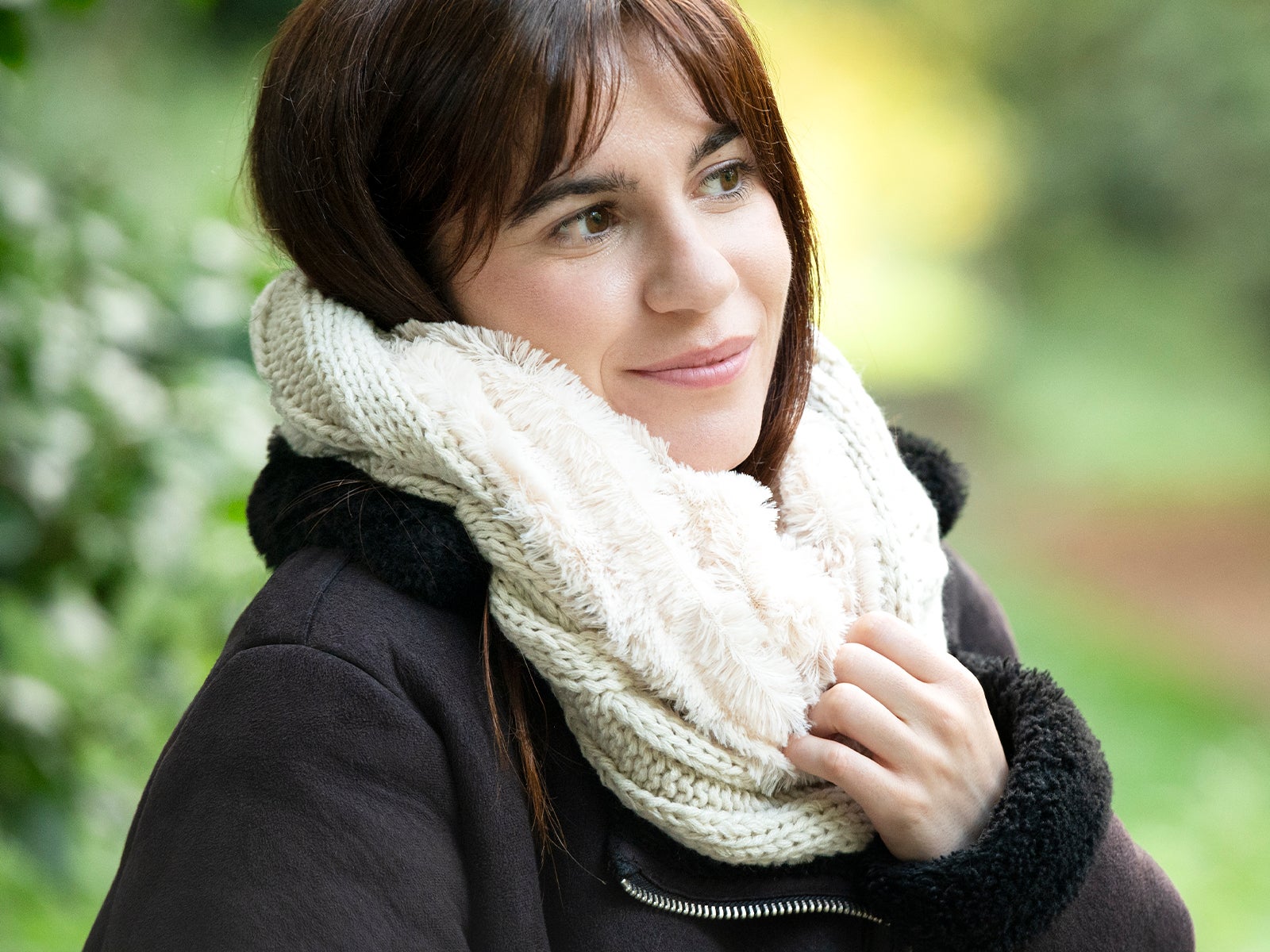 Braga para cuello borreguito beige