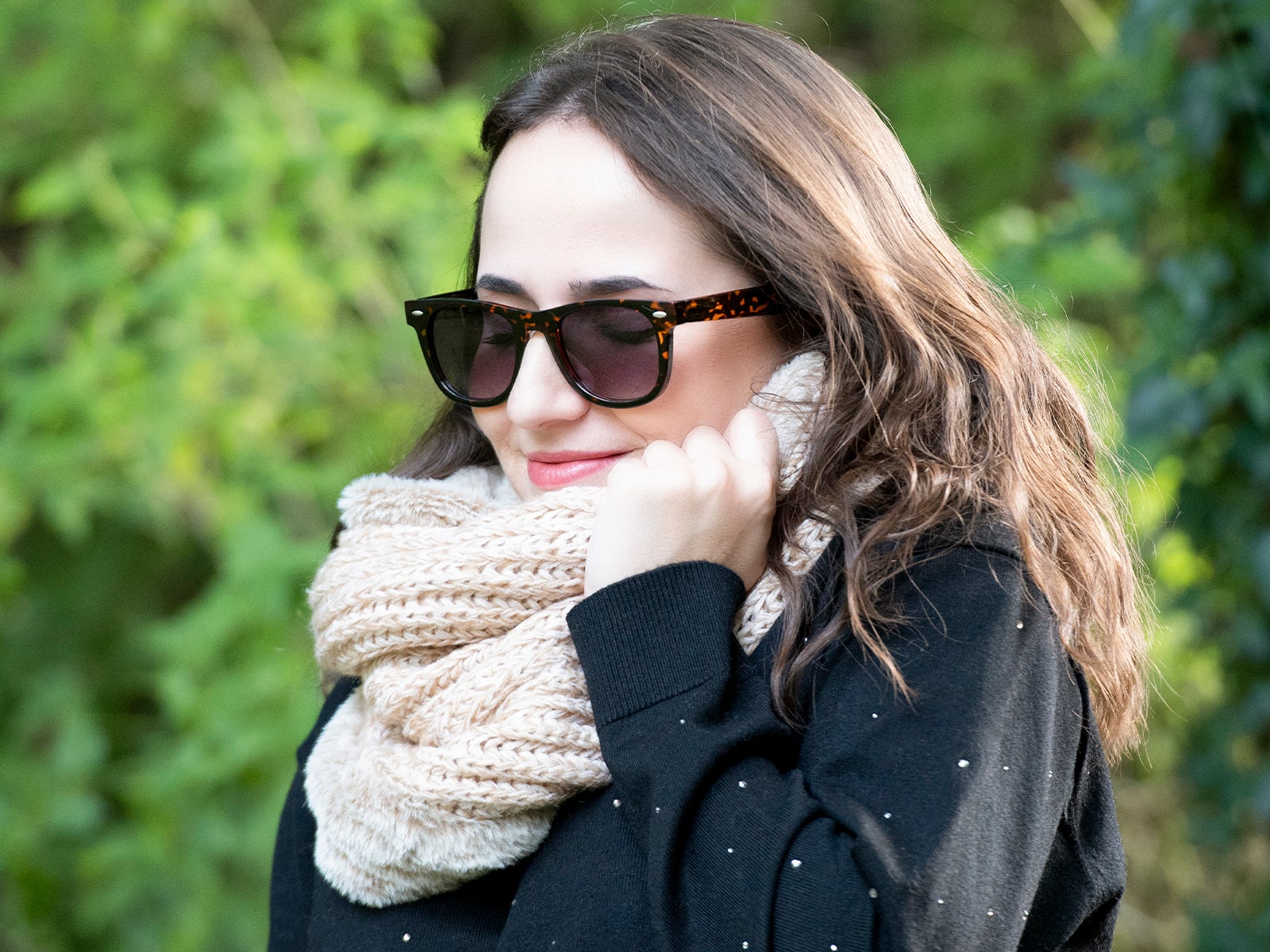 Braga para cuello borreguito beige claro