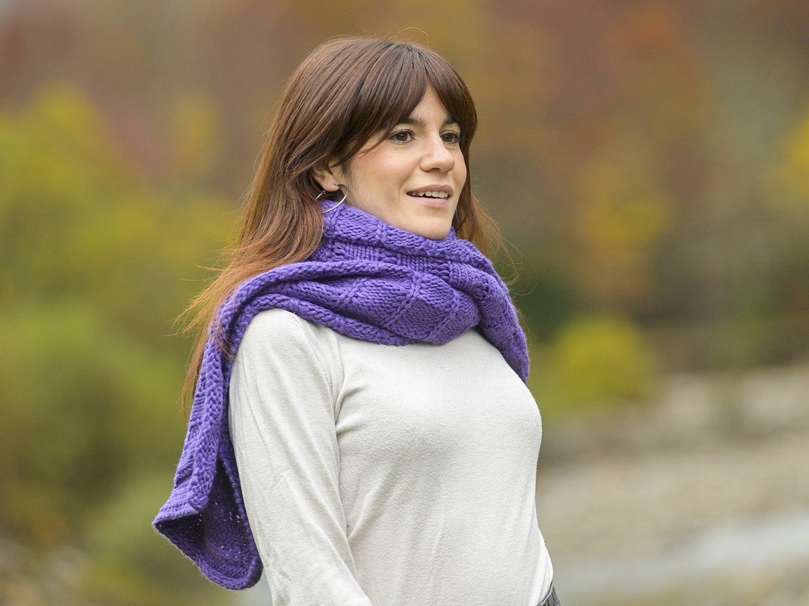 Sciarpa a maglia viola Ale-Hop