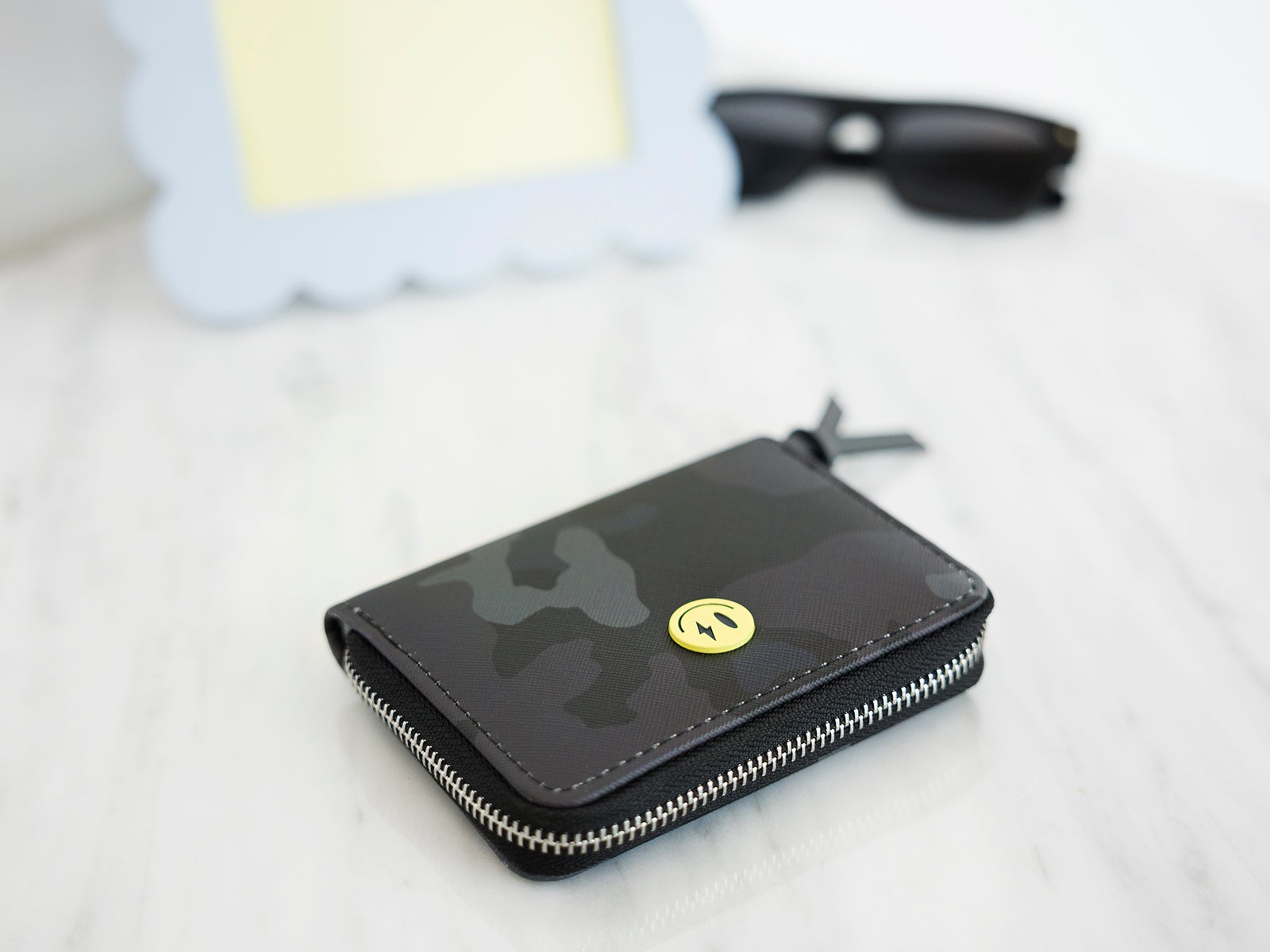 Cartera Mini negra camuflaje - Smiley