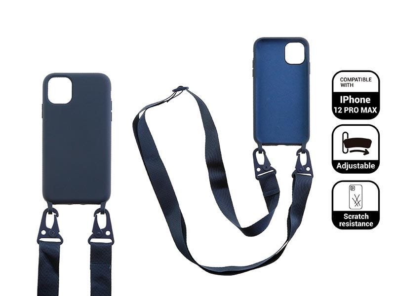 Cover with lanyard ip 12 pro max blue Ale-Hop