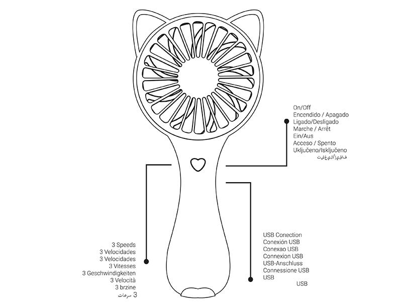 Ventilador grande zorro blanco - vista 5 Ale-Hop