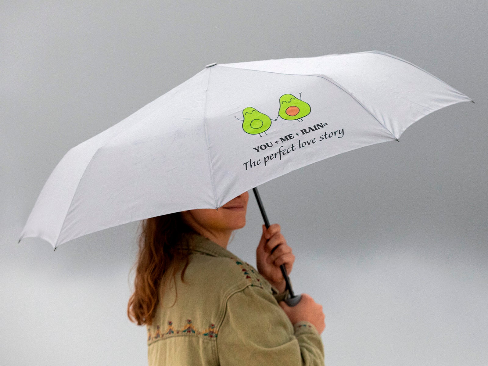 Paraguas corto - You + me + rain = The perfect love story