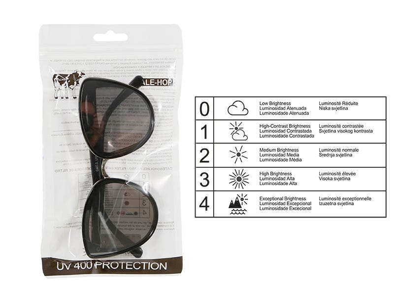 Favor amanecer Leopardo Gafas de sol grande negro | Ale-Hop