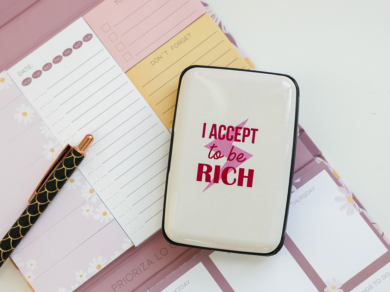 Cartera protege tarjetas - I accept to be rich