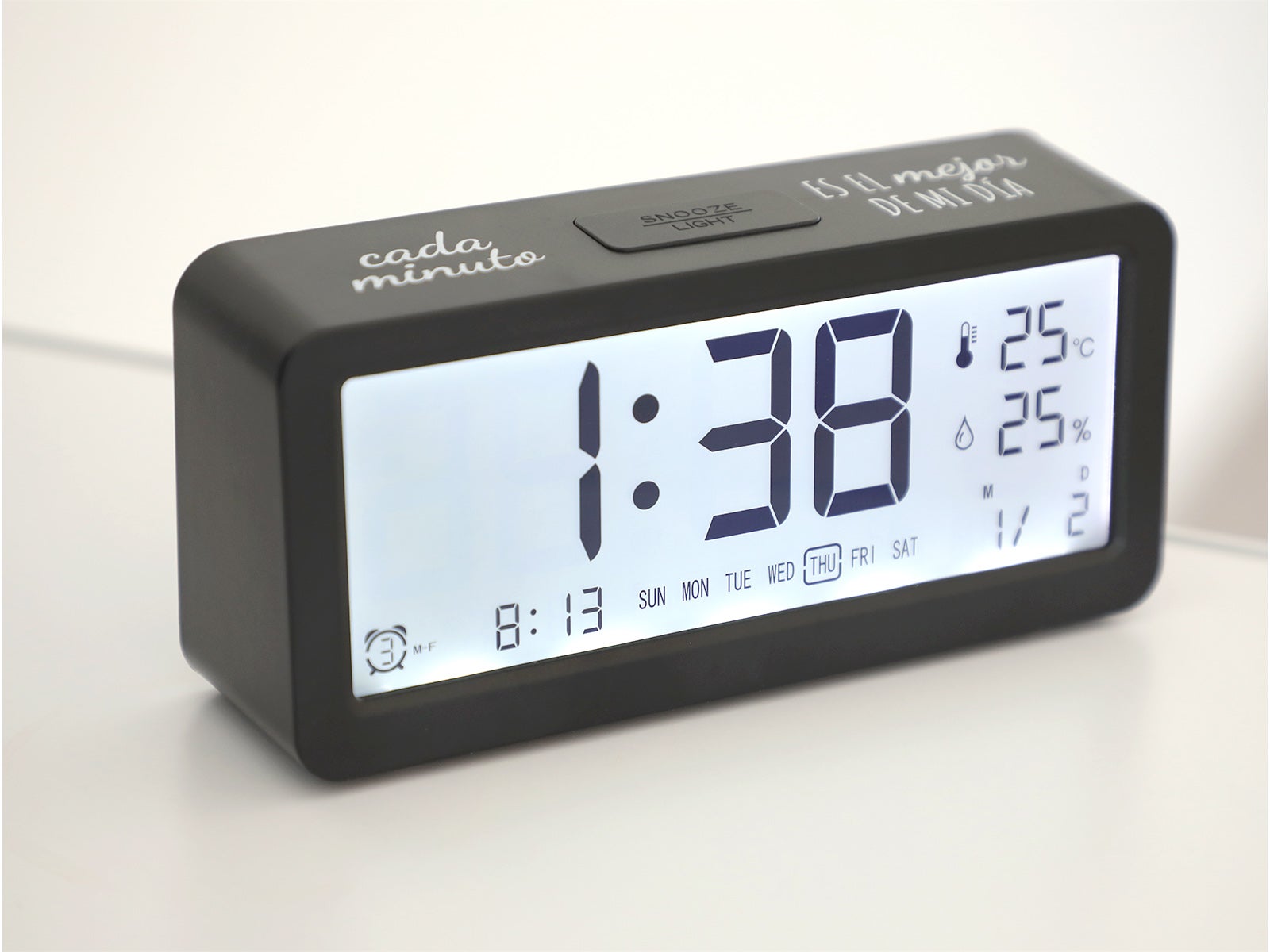 Despertador multifunções preto
