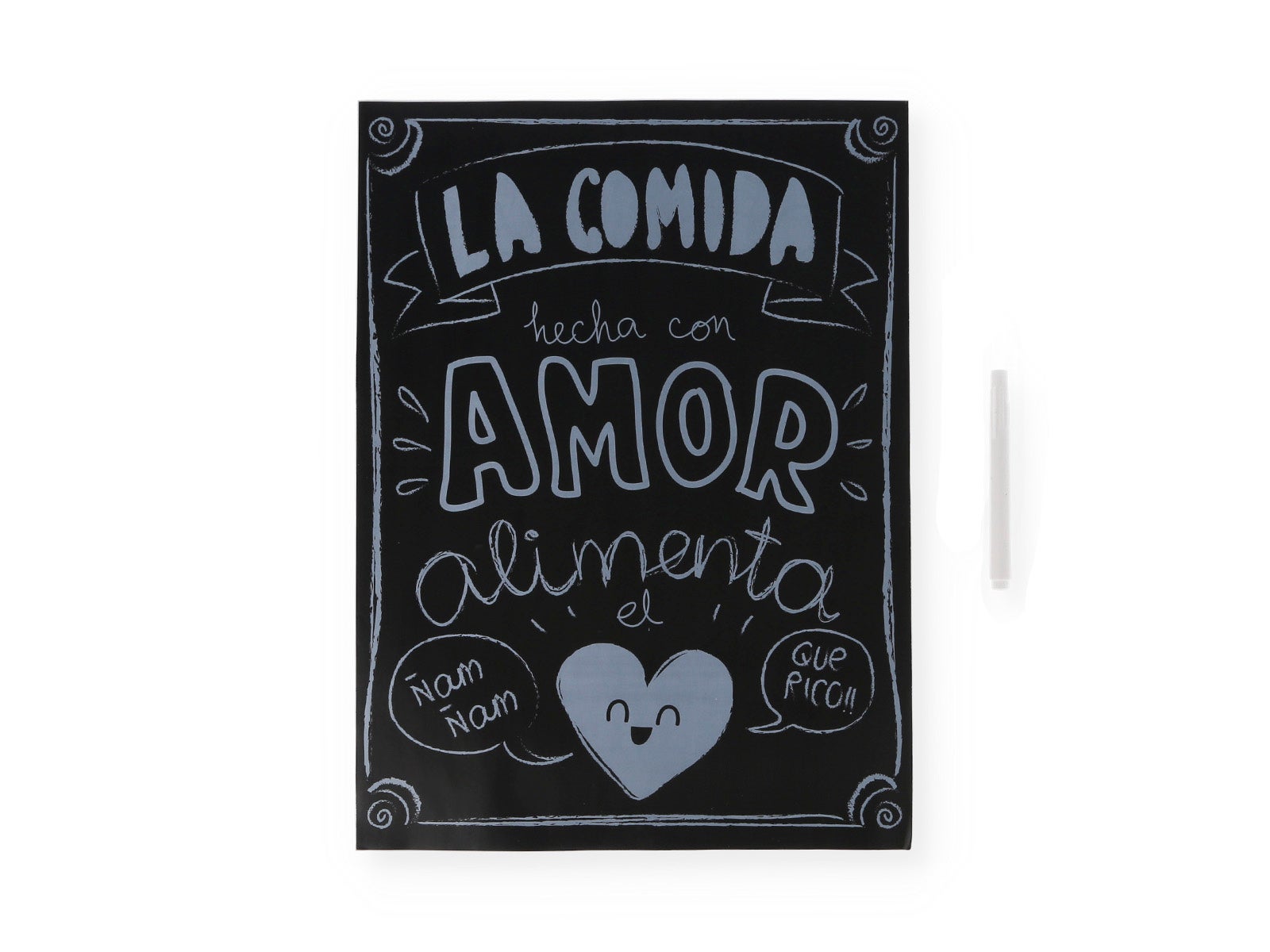 Pegatina comida con amor 30x40