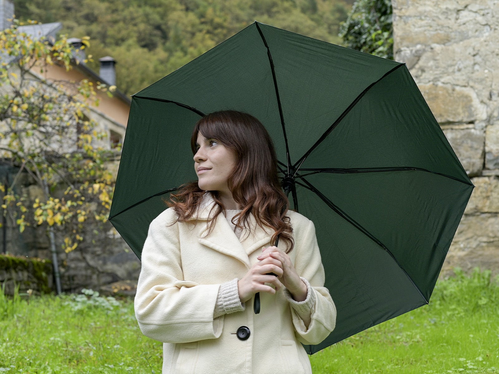 Paraguas plegable verde