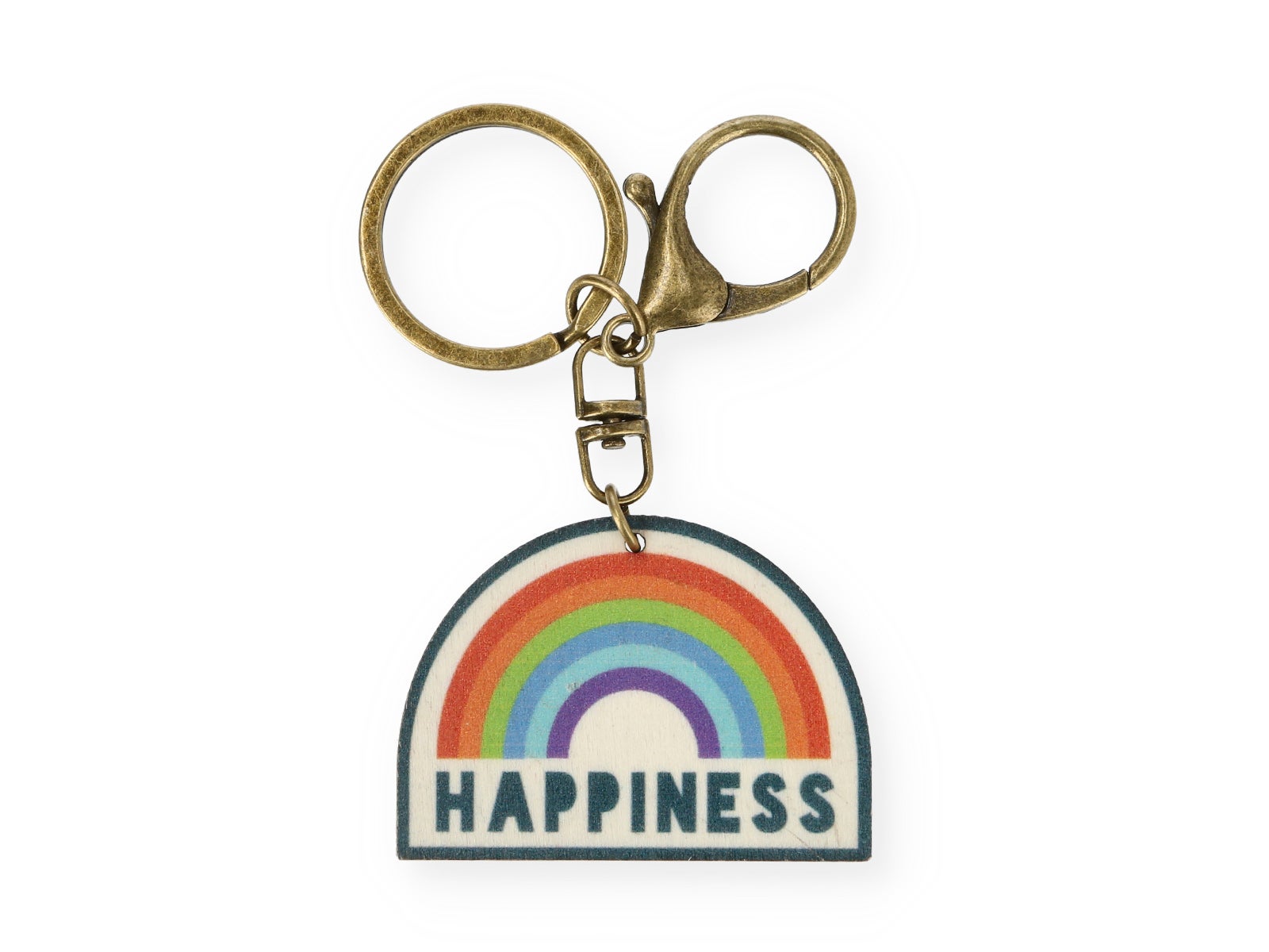 Llavero de madera arcoíris