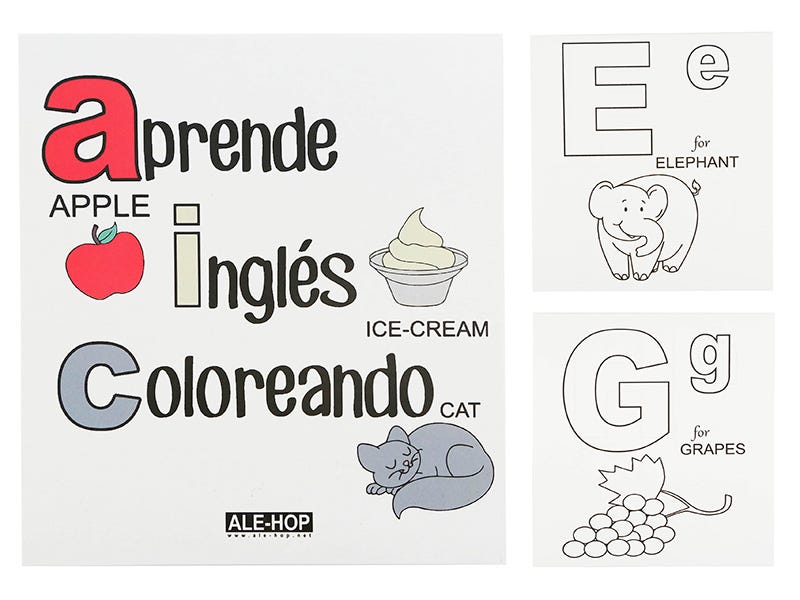 Coloring book letters kids Ale-Hop