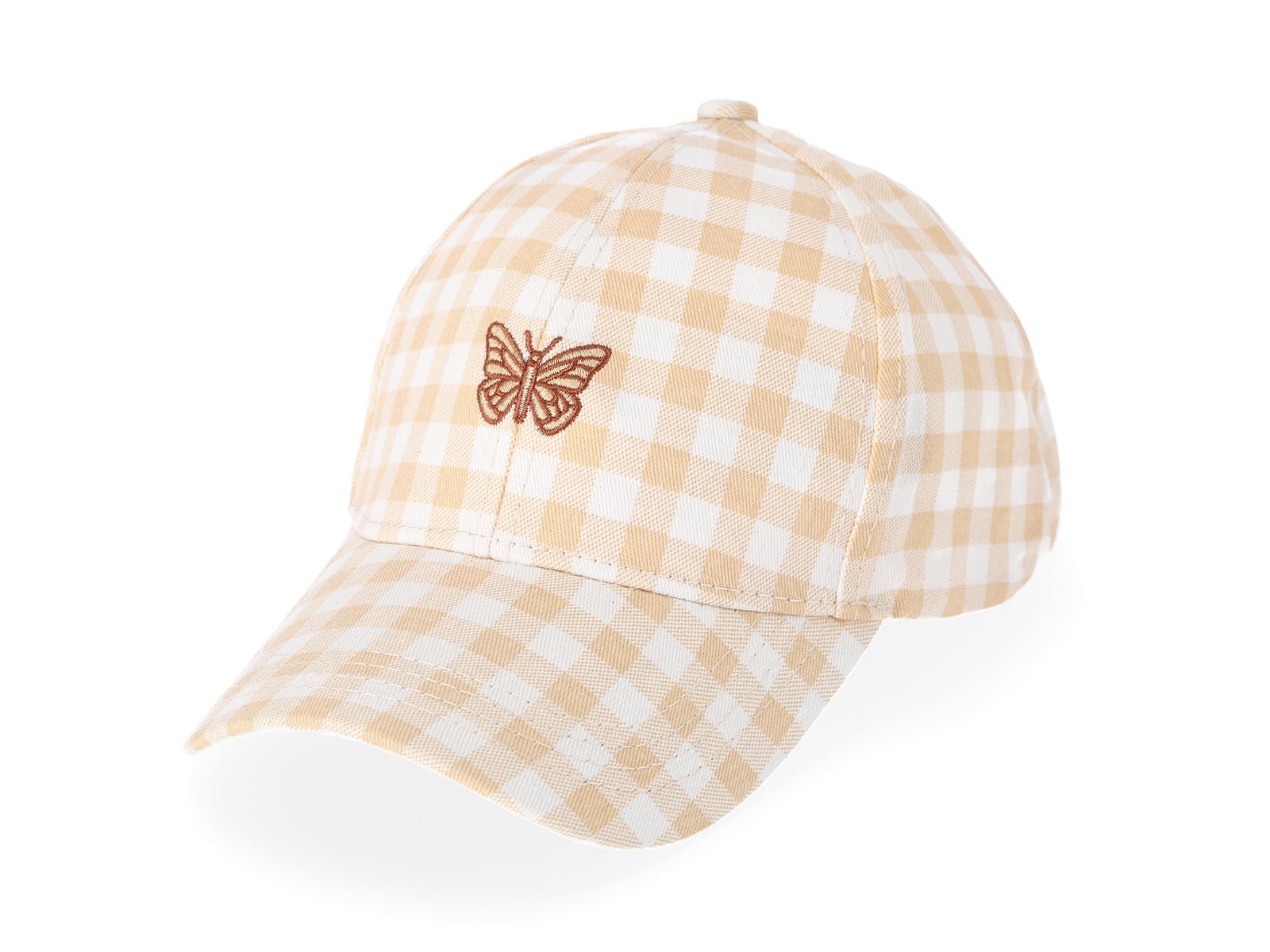 Gorra estampado cuadros mariposa