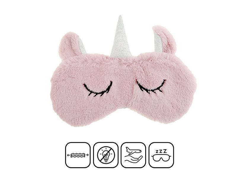 Antifaz peludo unicornio rosa - vista 2 Ale-Hop