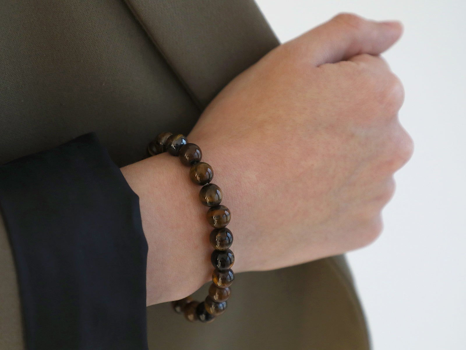 Pulsera de piedras redondas ojo de tigre