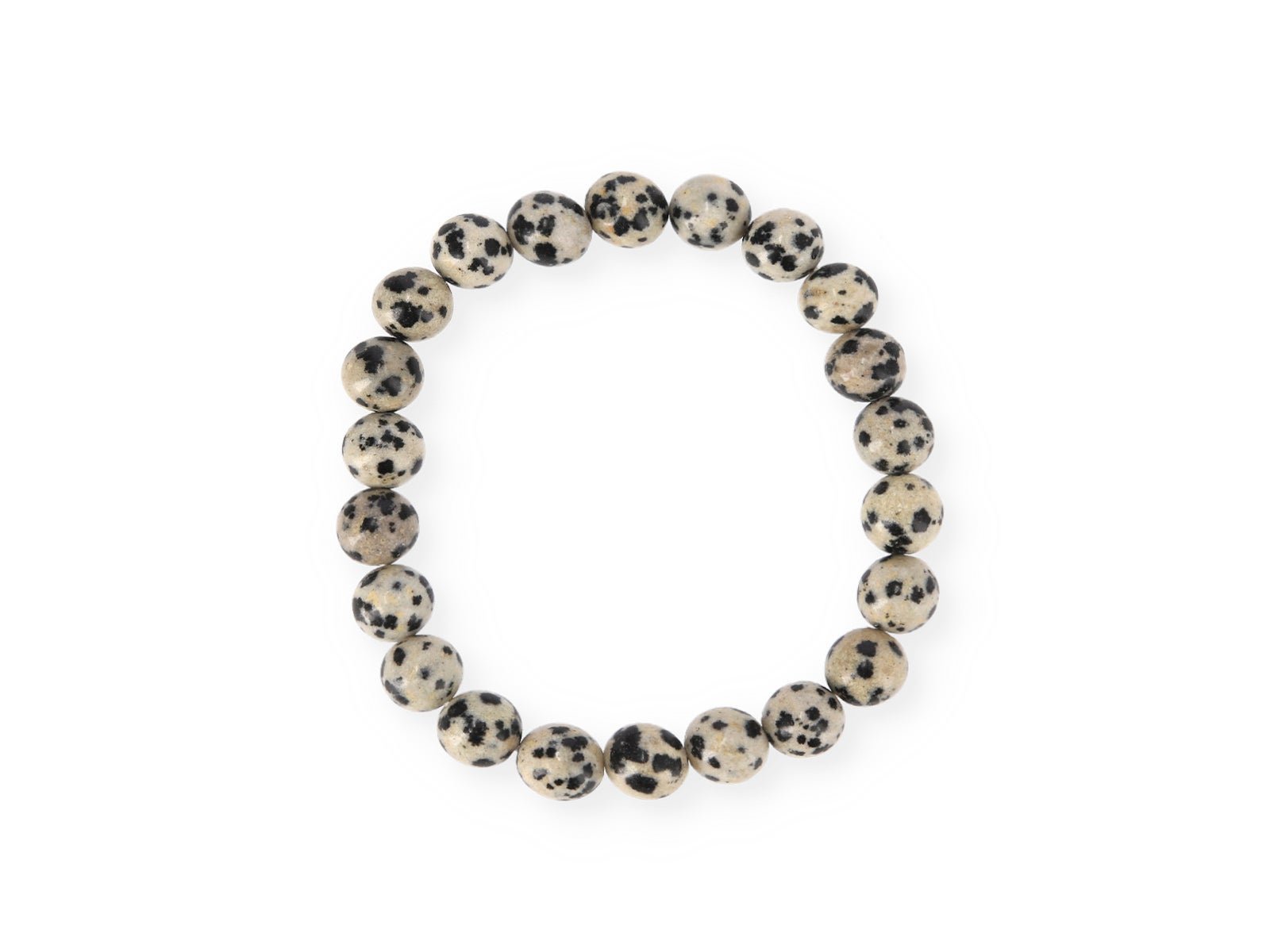Pulsera de piedras redondas jaspe dálmata