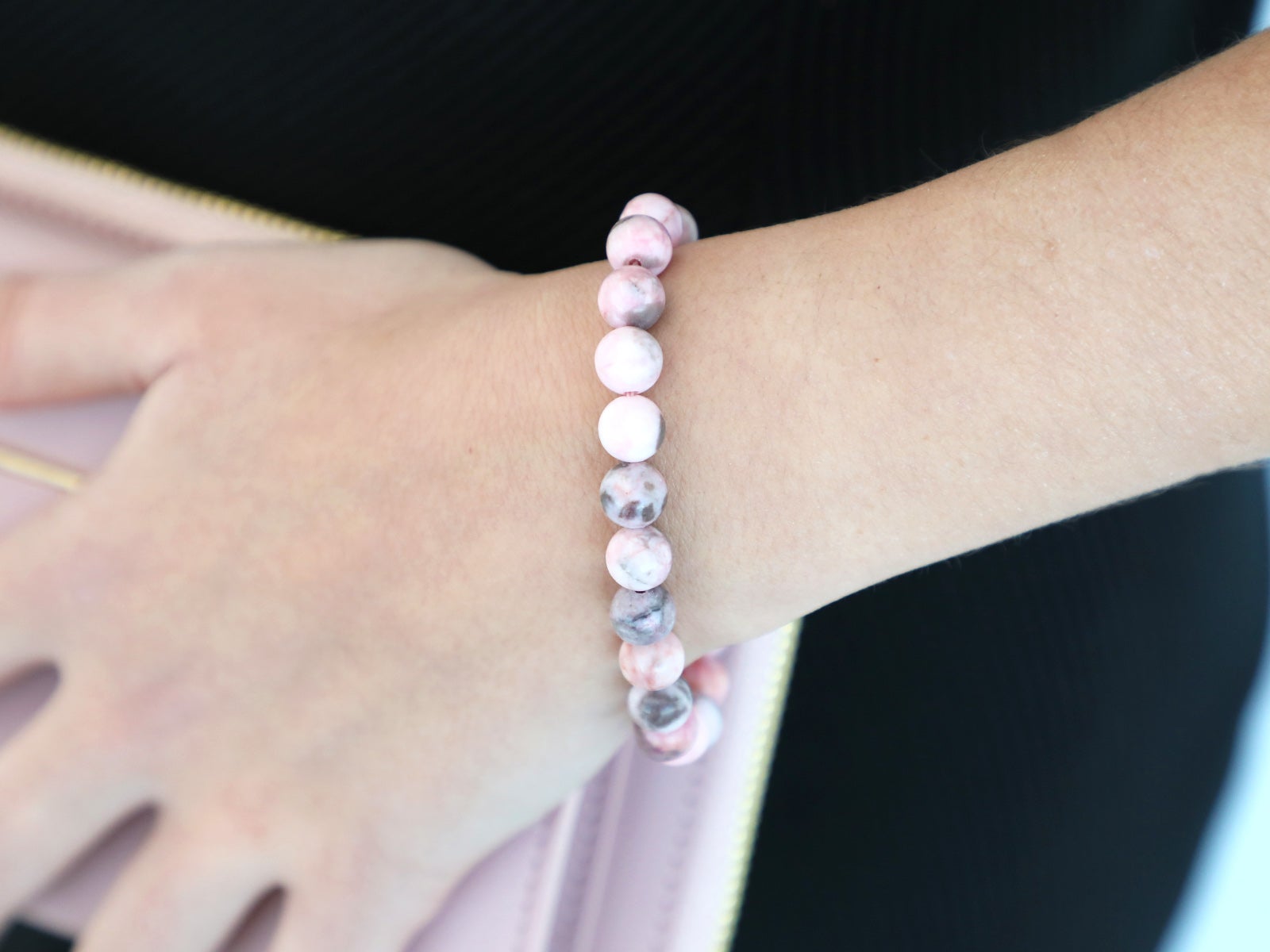 Pulsera Piedra Zebra Pink