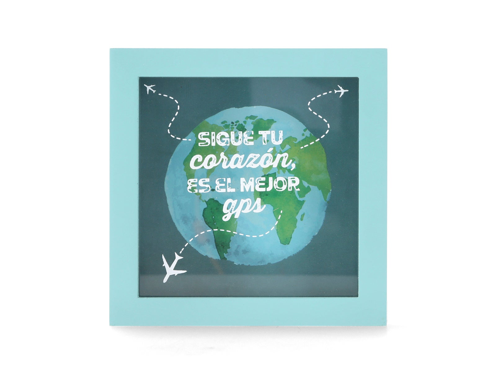 Wooden piggy bank sigue tu corazón