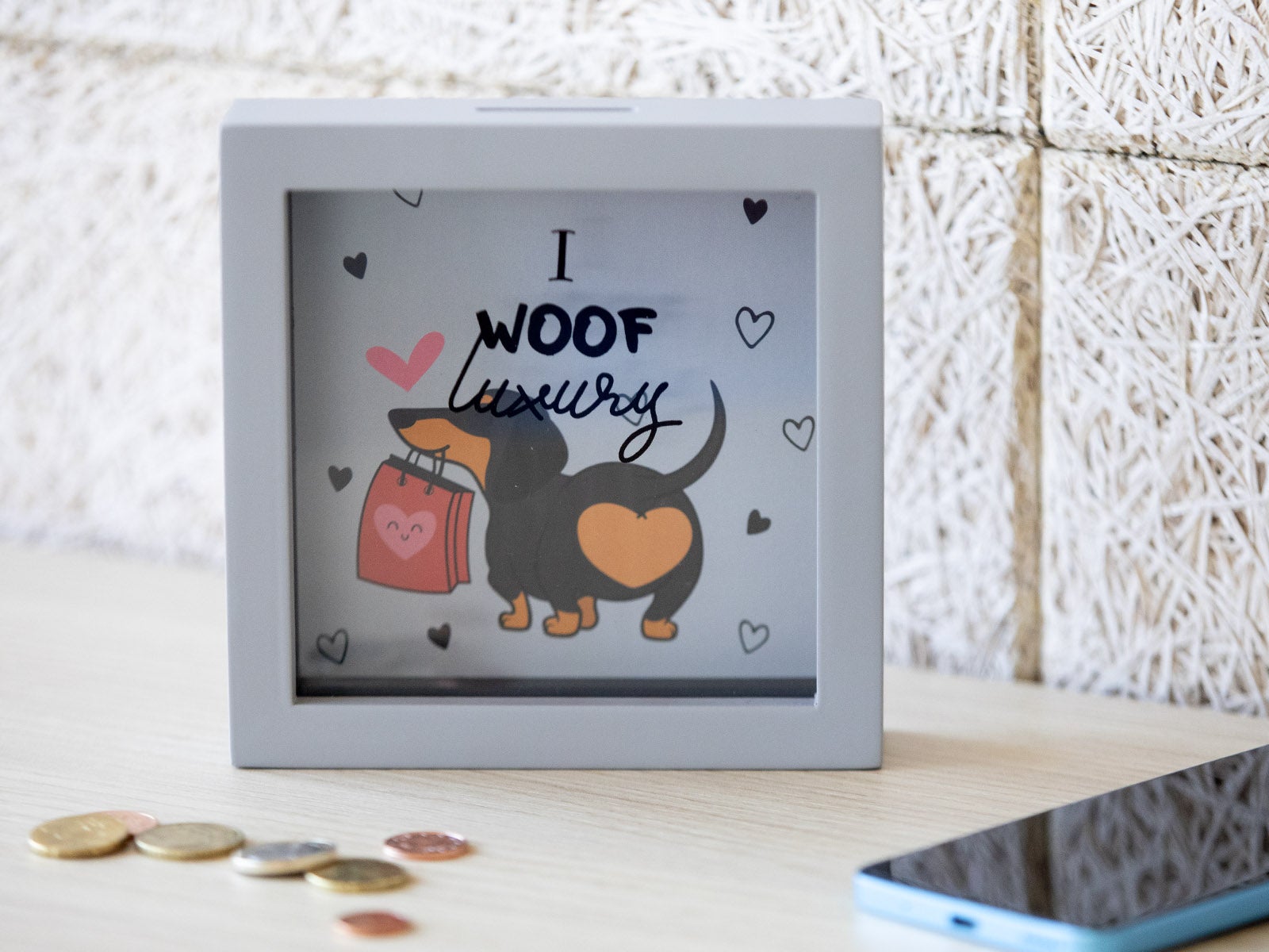 Hucha de madera gris - I woof luxury