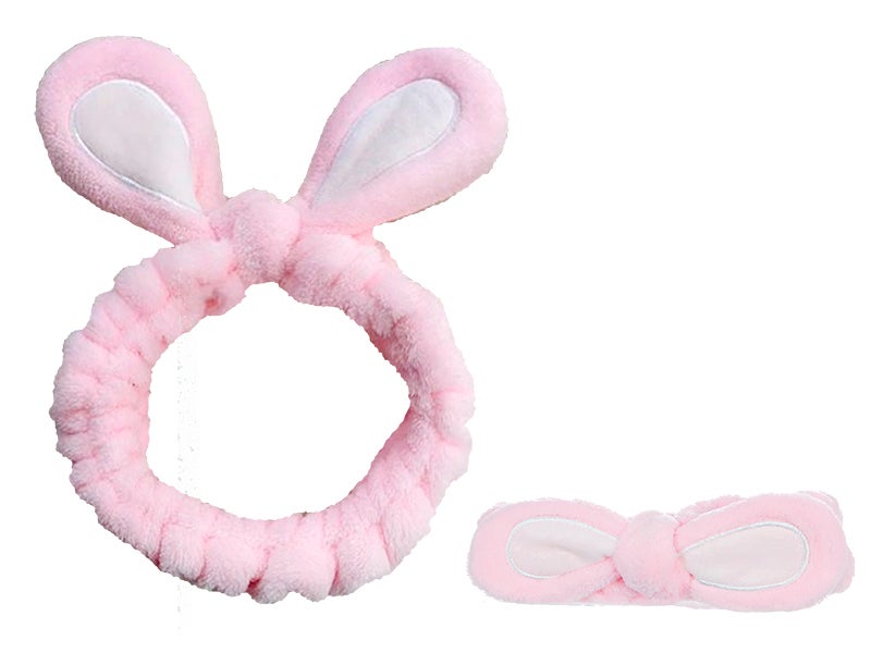 Cinta para el pelo de maquillaje lazo rosa