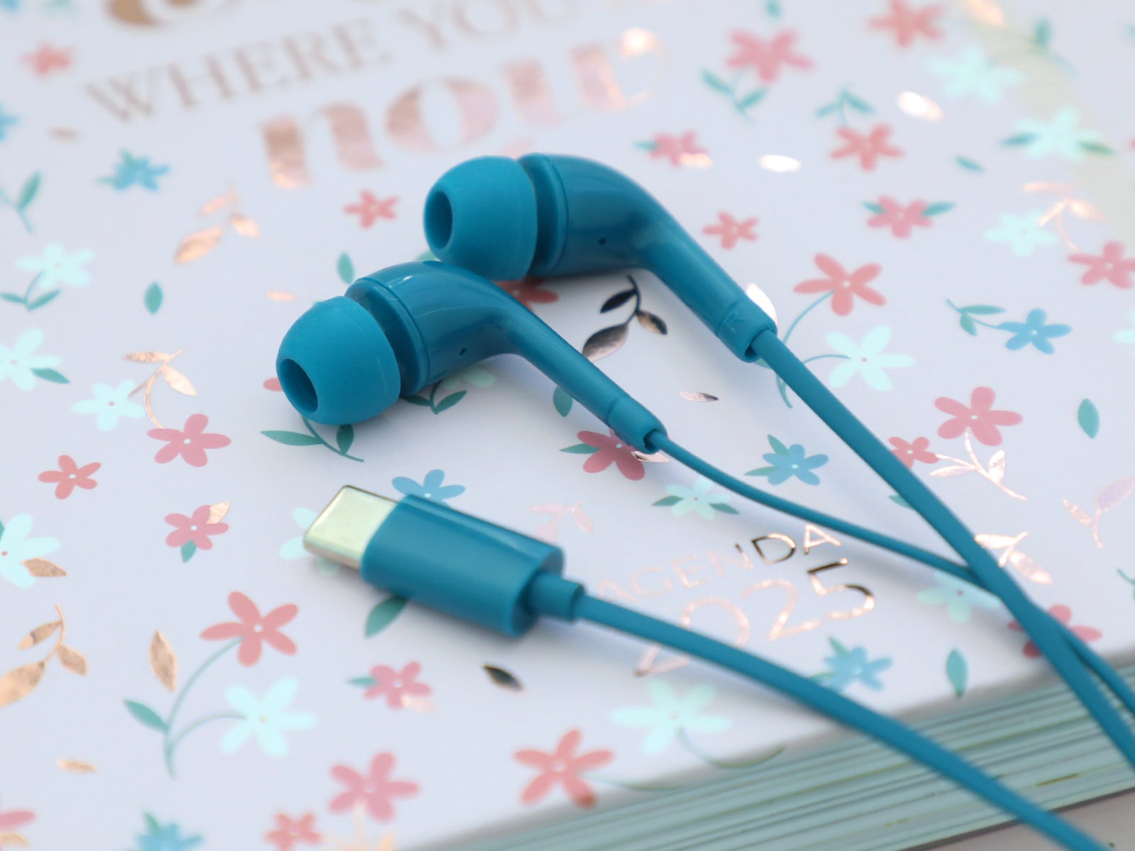 Auriculares con Micrófono Tipo C Azul Oscuro